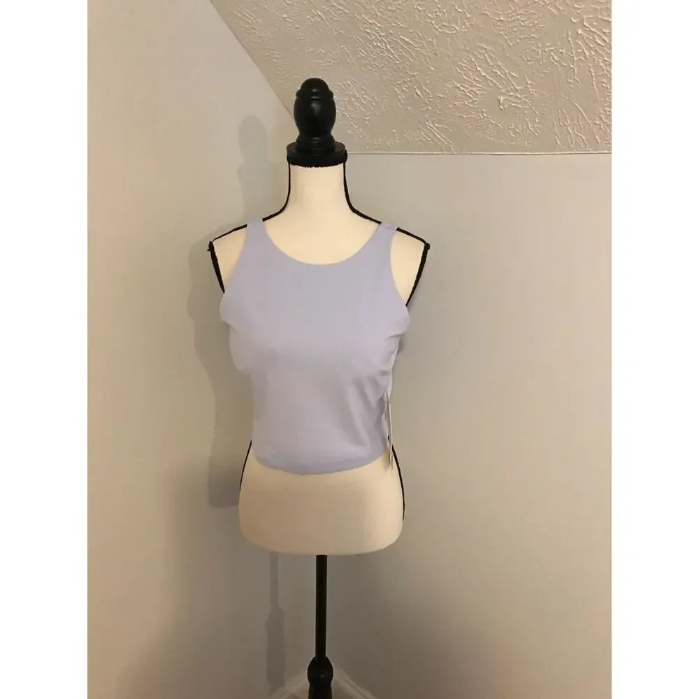 NWT Lululemon Align High-Neck Tank Pastel Blue Built-In Bra Crop Top Size 12
